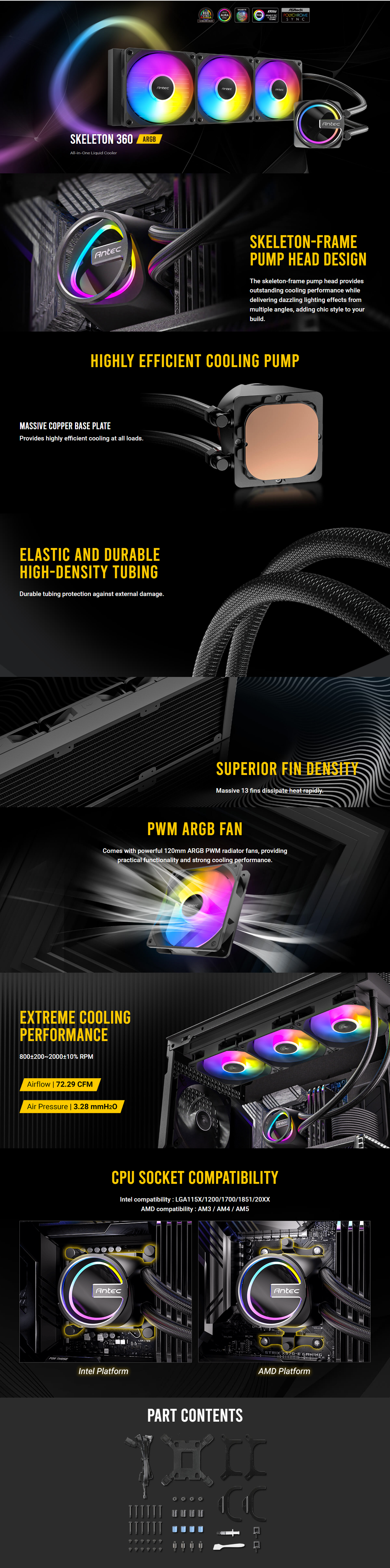 Antec Skeleton 360 ARGB AIO CPU Cooler