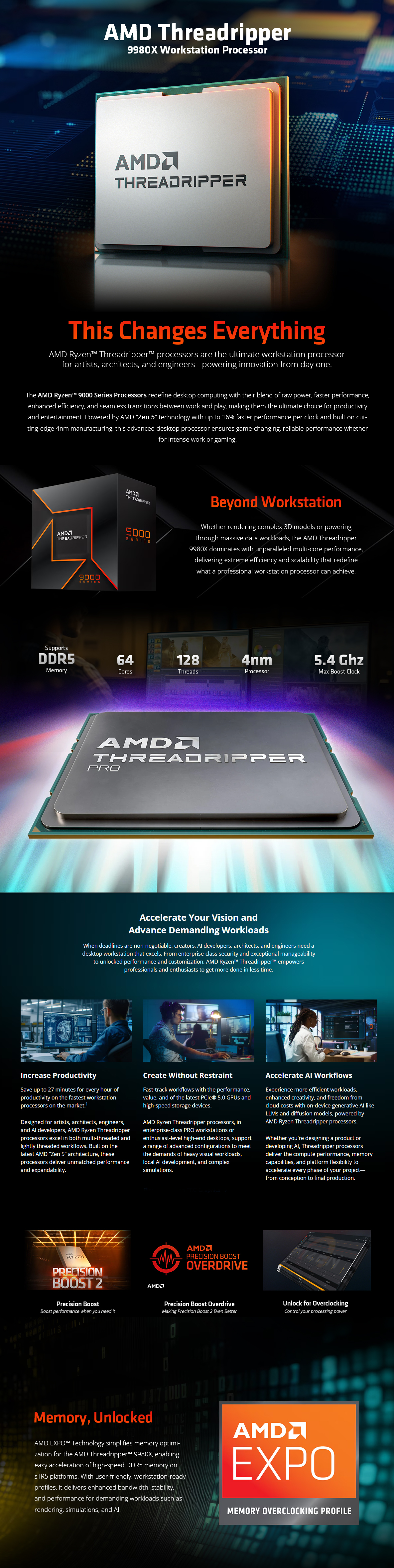 AMD Threadripper 9980X Workstation Processor | Scorptec Computers