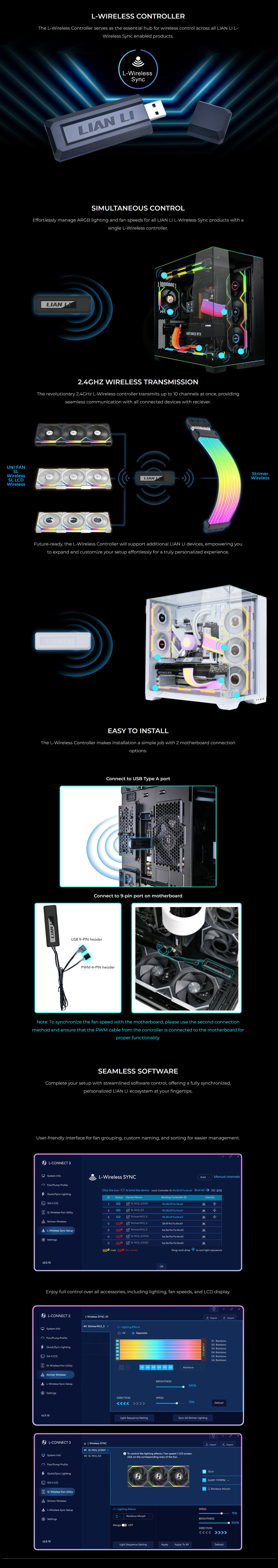 Lian Li White L-Wireless Controller | Scorptec Computers
