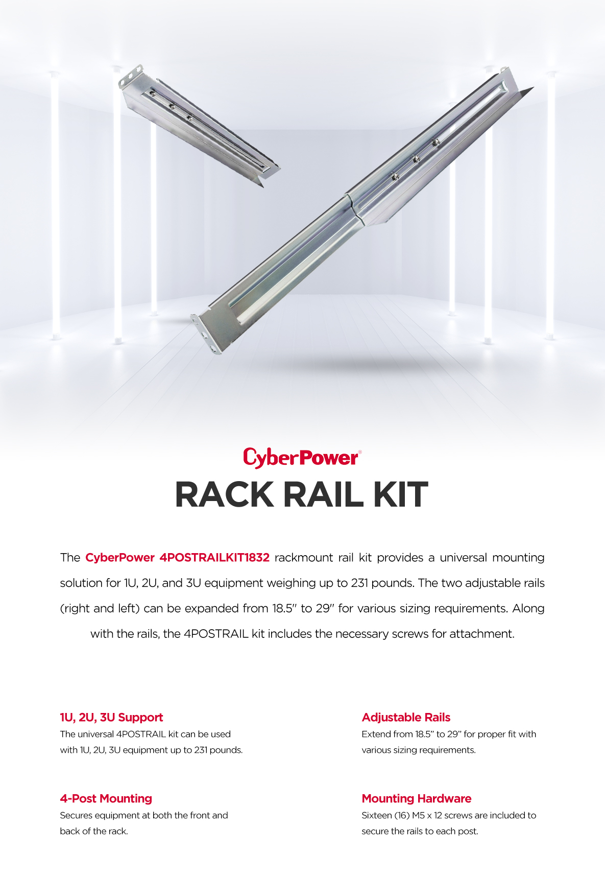 Rail Kit For Computer CyberPower Rackmount Rail Kit | Scorptec Computers
