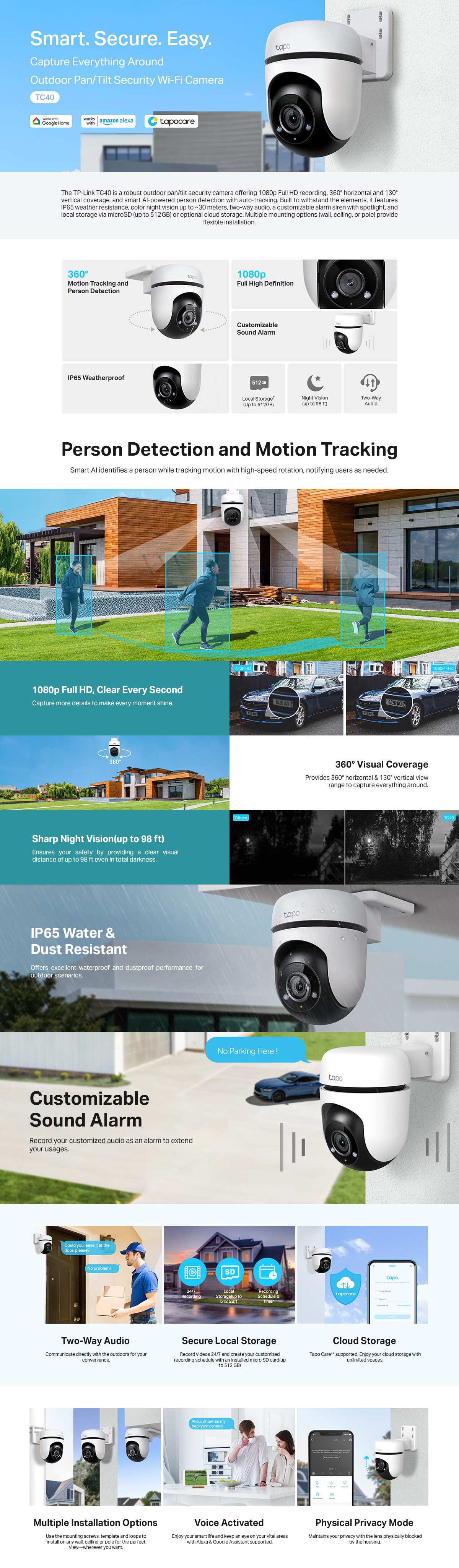 Tc40 TP-Link TC40 Outdoor WiFi Camera | Scorptec Computers