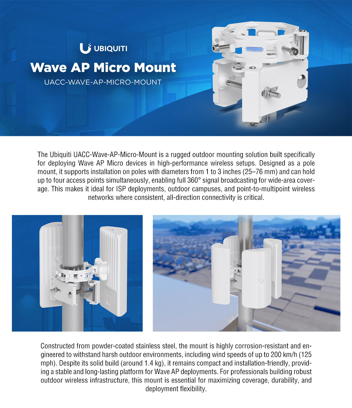 Ubiquiti UniFi Wave AP Micro Mount | Scorptec Computers