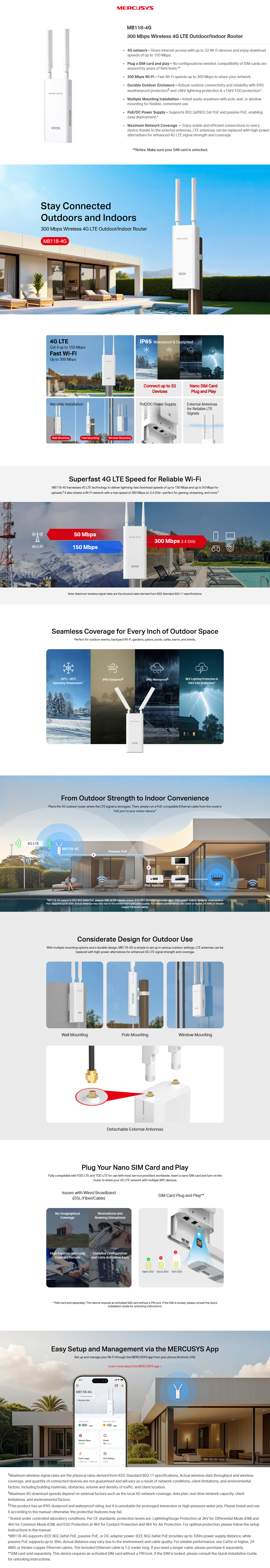 Mercusys MB118 4G Wi-Fi 4 Router