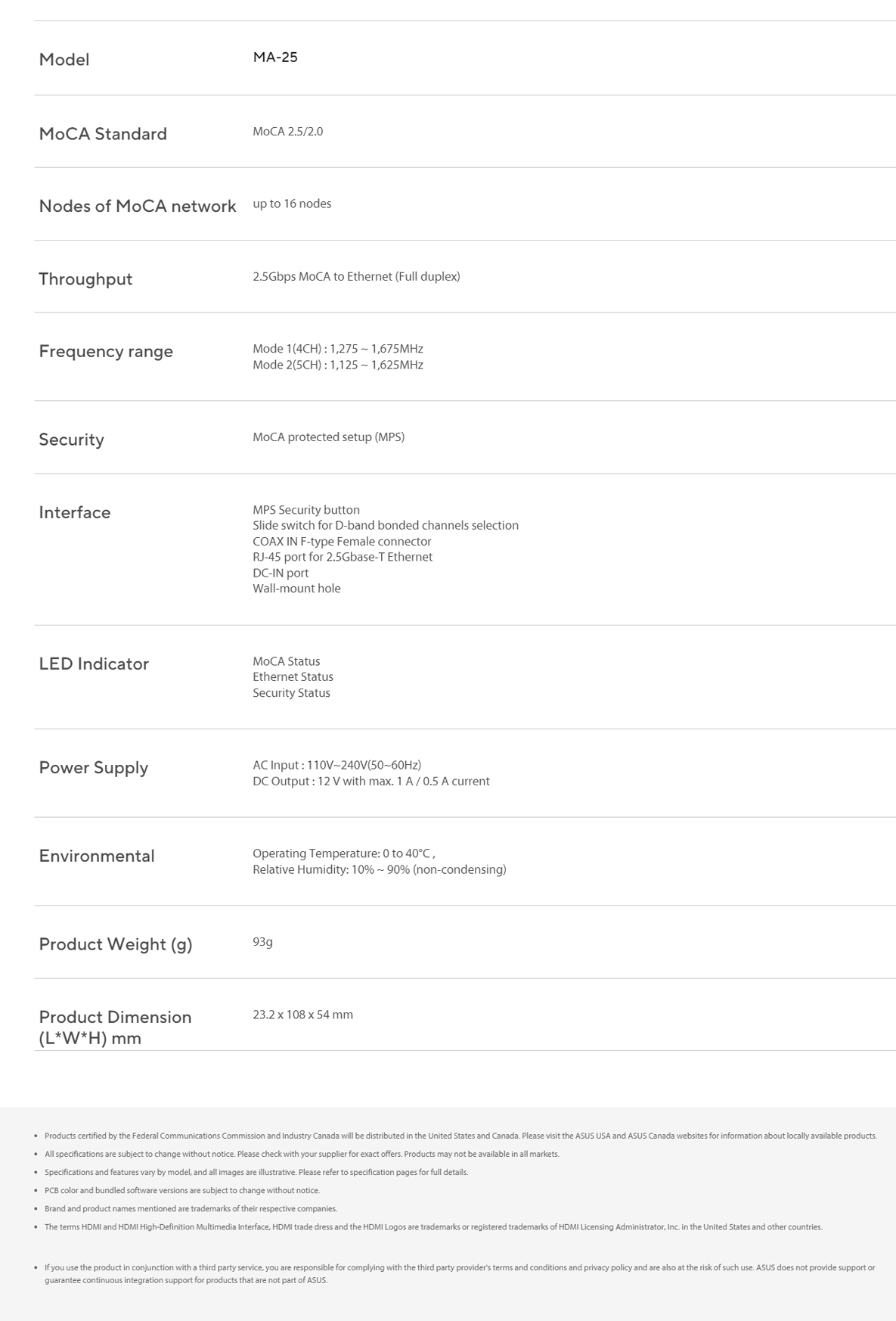 ASUS MA-25 COAX to 2.5Gbe Adapter, Pack of 2