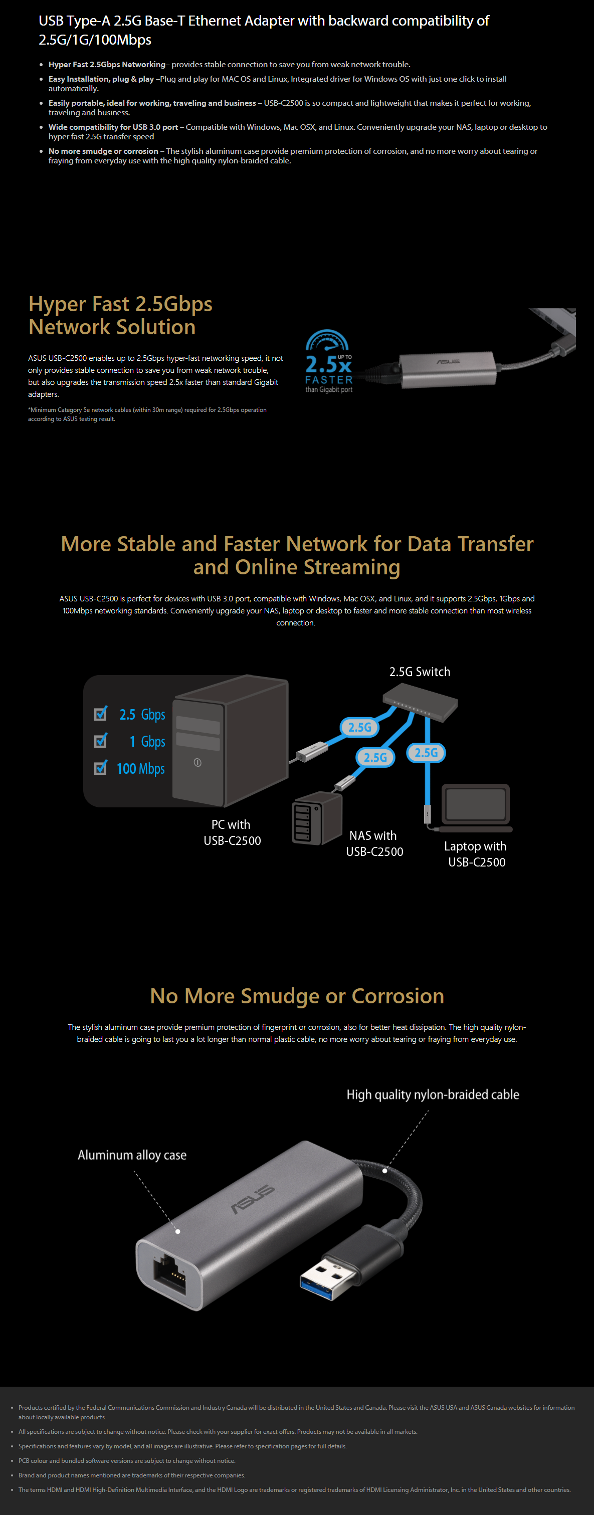 Buy ASUS USBA to 2.5Gbe Port Adapter Networking Scorptec