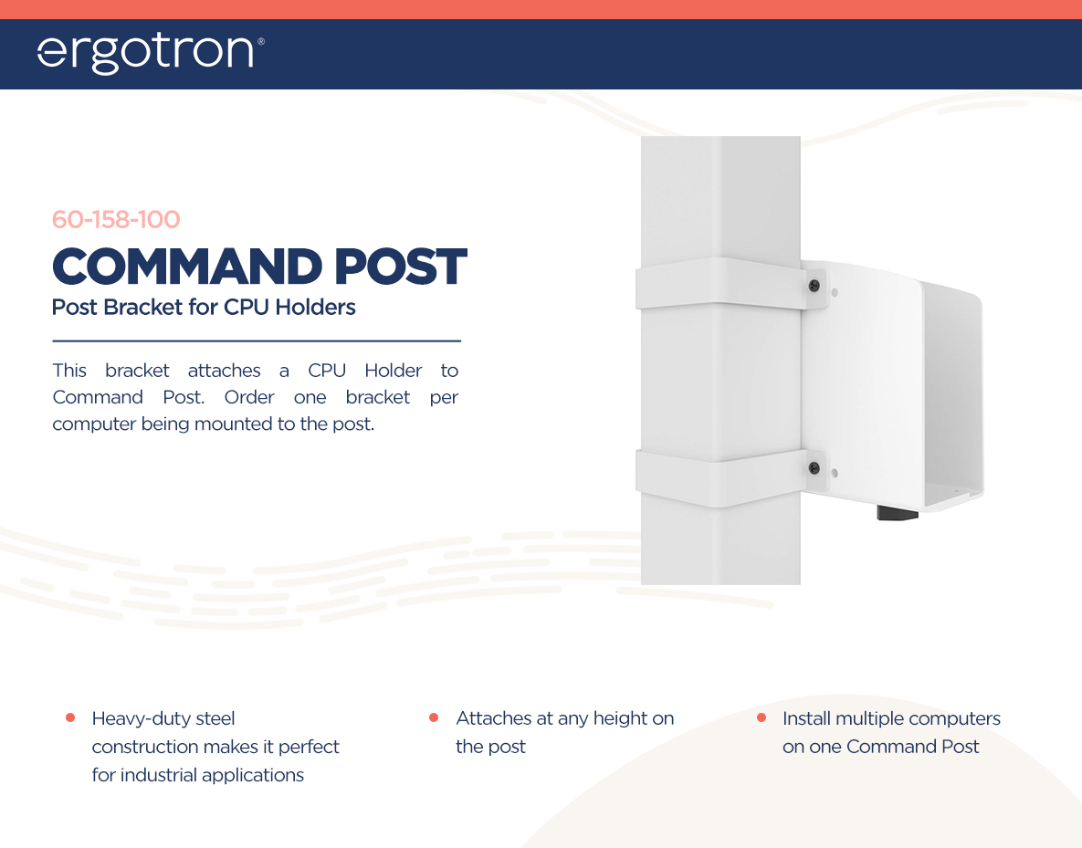 Ergotron Command Post, Post Bracket for CPU Holders | Scorptec Computers