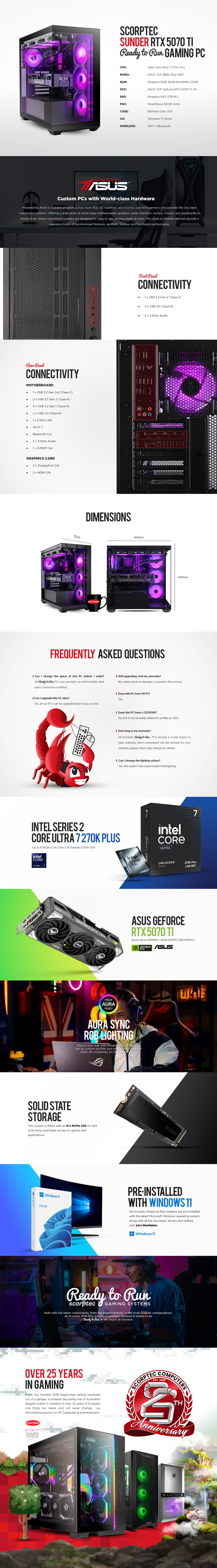 Scorptec Sunder RTX 5070 Ti Gaming PC | Scorptec Computers
