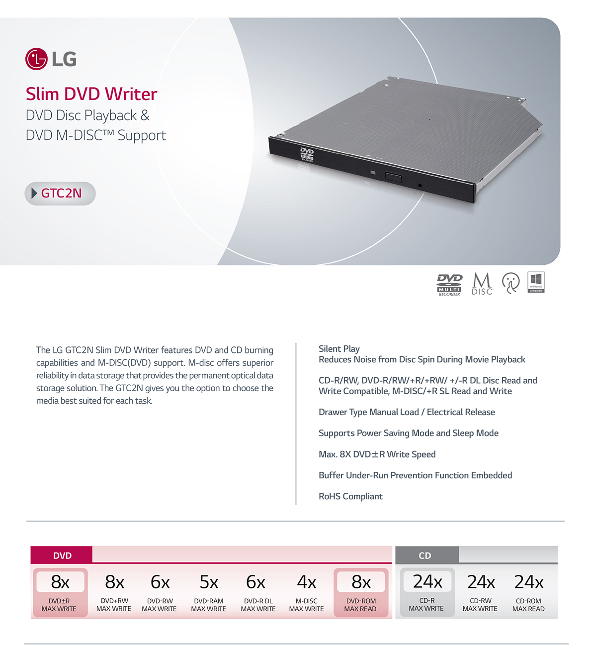 LG GH24NSD6 Internal DVD/CD Writer