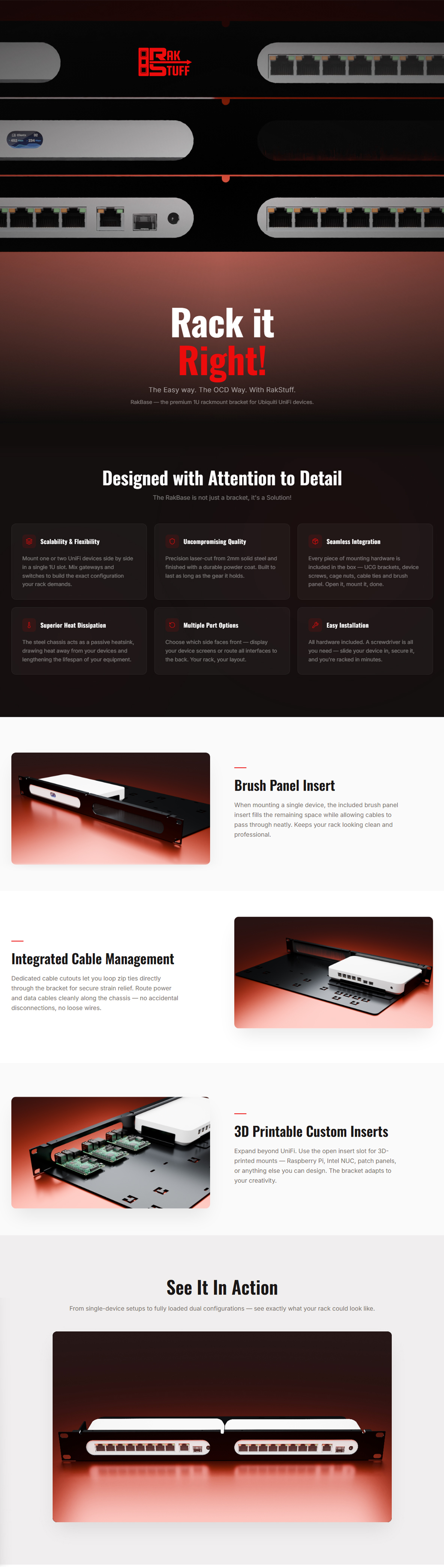 RakStuff 1U 19inch Rack Mount Kit | Scorptec Computers