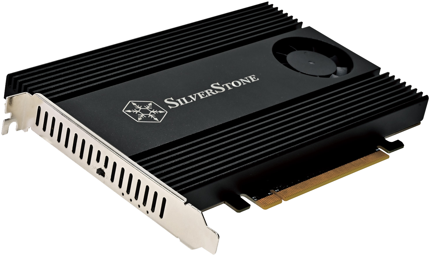 SilverStone ECM40 PCIE 4.0 x16 to 4x M.2 NVMe SSD Adapter Card