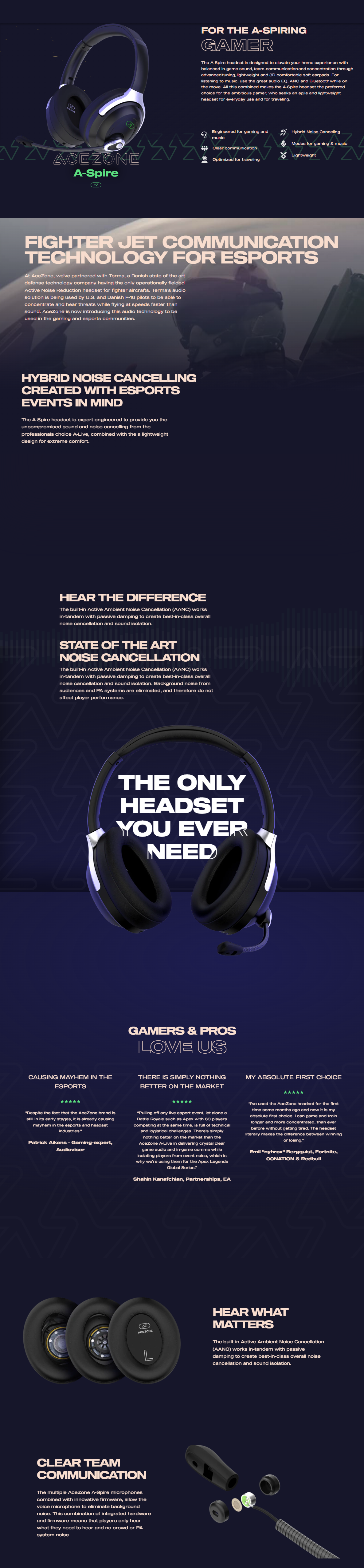 Buy AceZone ASpire Wireless Gaming Headset Headphones Scorptec