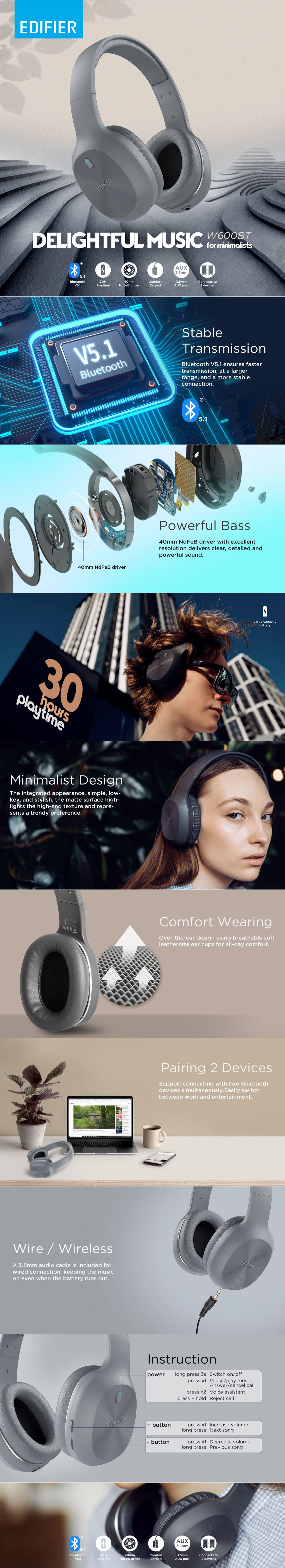 Buy Edifier W600BT Bluetooth Over the 