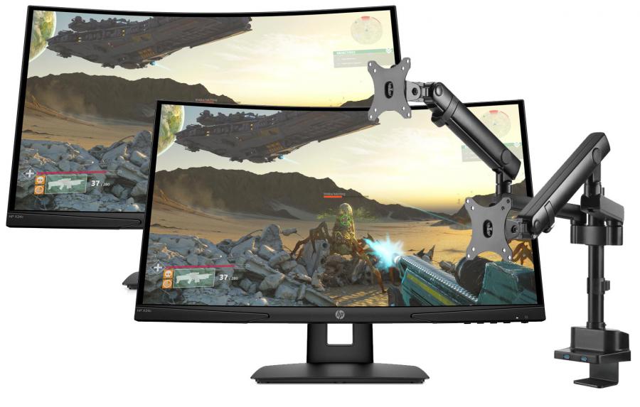 2x HP X24c 23.6inch Gaming Monitor 